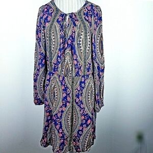 Forever 21 Boho Long Sleeved Floral Festival Dress